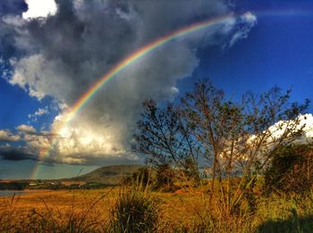 Scenic view of landscape against cloudy sky