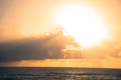 Scenic view of sea during sunset