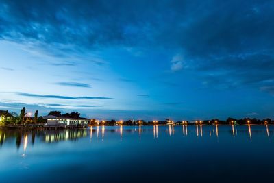 Reflection of blue sky on water