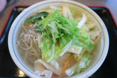 Close-up of soup in bowl