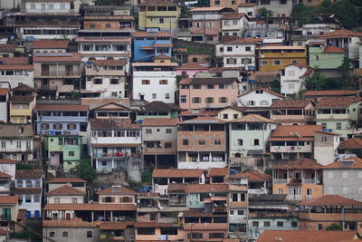 High angle view of buildings in city