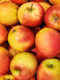 Full frame shot of apples for sale in market