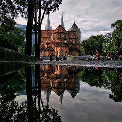 Reflection of building in lake