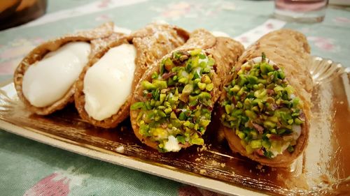 Close-up of served food