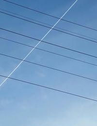 Low angle view of cables against sky