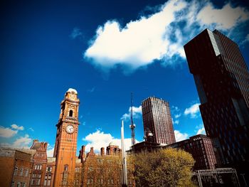 Low angle view of buildings against sky