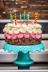 Close-up of cupcakes on table