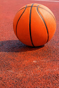 Close-up of ball at basketball court