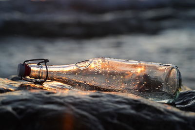 Close-up of wet glass