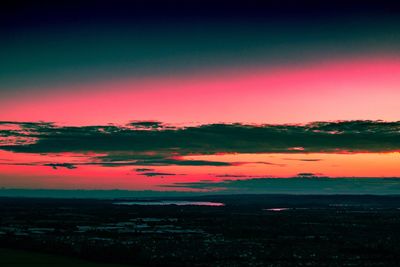 Scenic view of dramatic sky during sunset