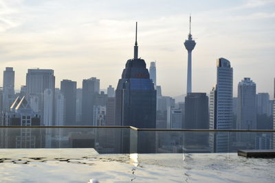 Modern buildings in city against sky