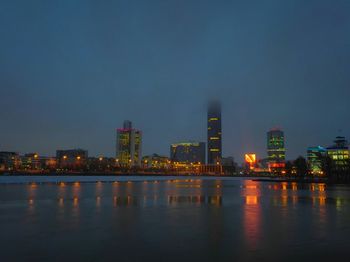 Illuminated city at night