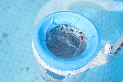 High angle view of water in swimming pool