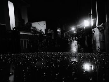 View of illuminated building at night