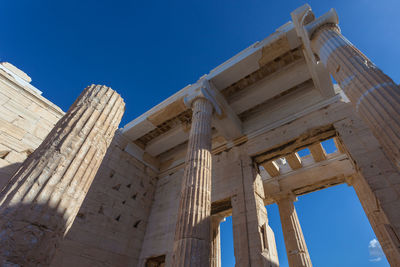 Detail of the acropolis propylaea, athens, greece