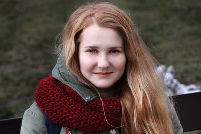 Portrait of beautiful woman during winter