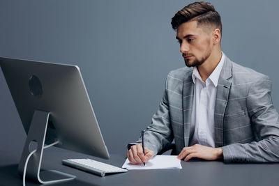 Businesswoman working at office