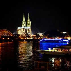 Illuminated city at night