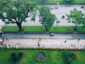 View of fountain in park