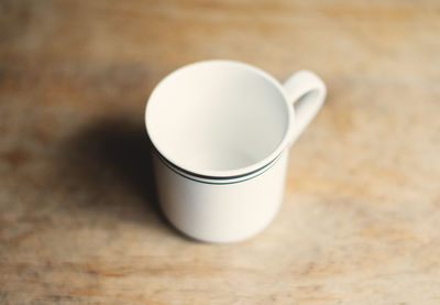 High angle view of drink on table