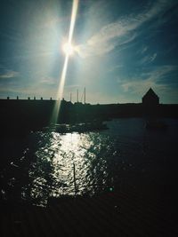 Scenic view of sunset over river