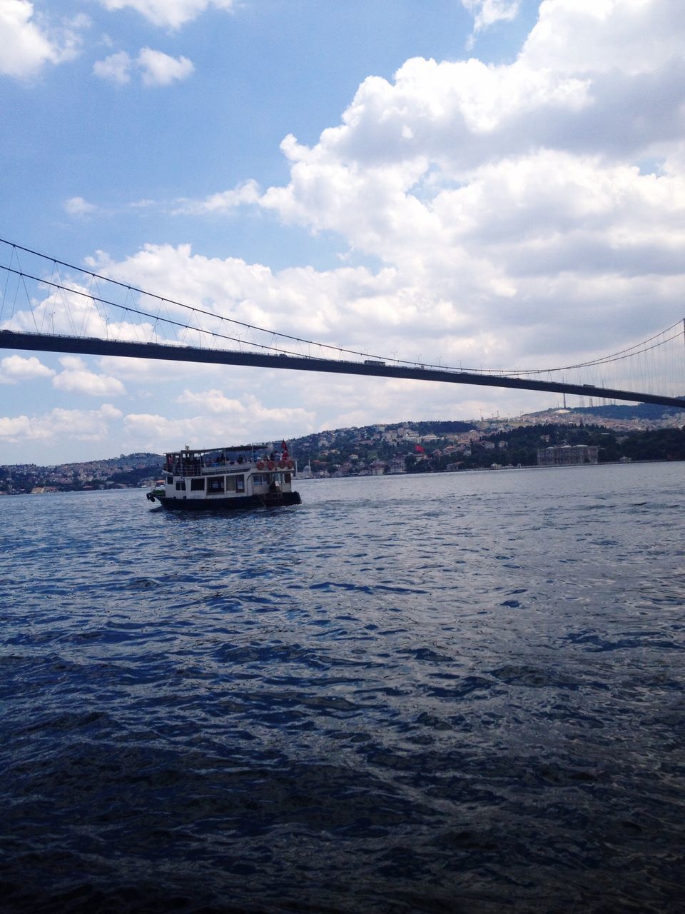 transportation, mode of transport, nautical vessel, water, sky, waterfront, cloud - sky, scenics, tranquil scene, sailing, tranquility, nature, beauty in nature, cloud, journey, outdoors, sea, day, blue, ship, calm, ferry, cloudy, passenger craft, no people, tourism, seascape, non-urban scene