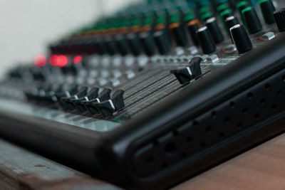 Close-up of computer keyboard on table