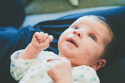 Close-up portrait of cute baby girl