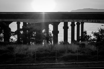 Bridge over river against sky