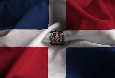 Full frame shot of dominican republic flag