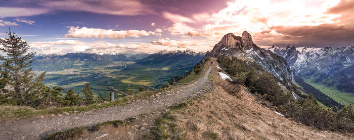 View of landscape against cloudy sky