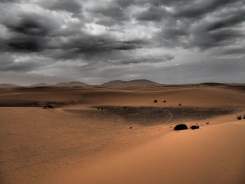 Scenic view of desert against sky