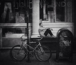 Bicycle parked at parking lot