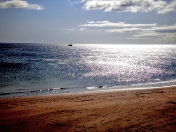 Scenic view of beach against sky