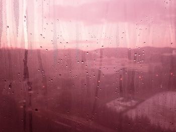 Full frame shot of wet glass window