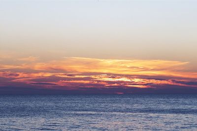 Scenic view of sea against dramatic sky