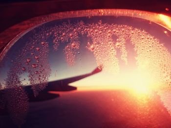 Close-up of water on window