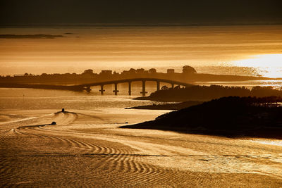 Giske bridge basking in the golden sunset light, norway
