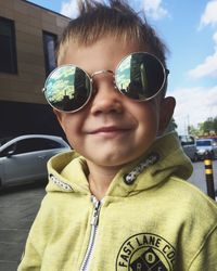 Portrait of boy wearing sunglasses