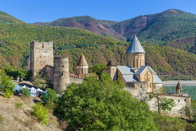 Ananuri is fortress on the aragvi river in georgia