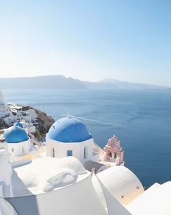 High angle view of sea in greece