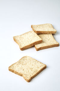 Breads against white background