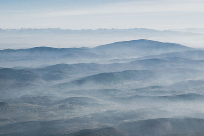 Scenic view of mountains against sky