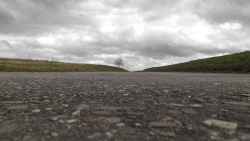 Scenic view of landscape against cloudy sky