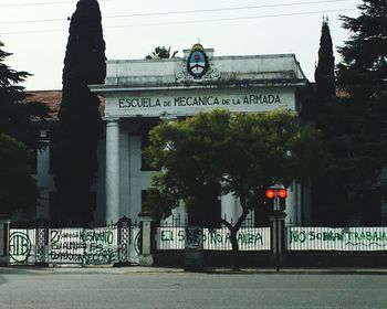 Information sign on street in city