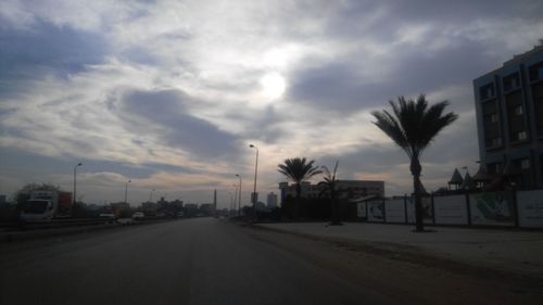 View of city against cloudy sky