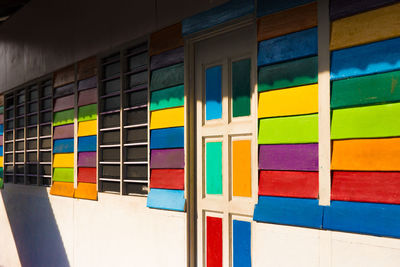 Close-up of colorful wall
