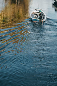 View of boat in river