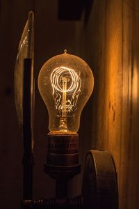 Close-up of illuminated lamp