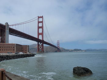 Suspension bridge over sea